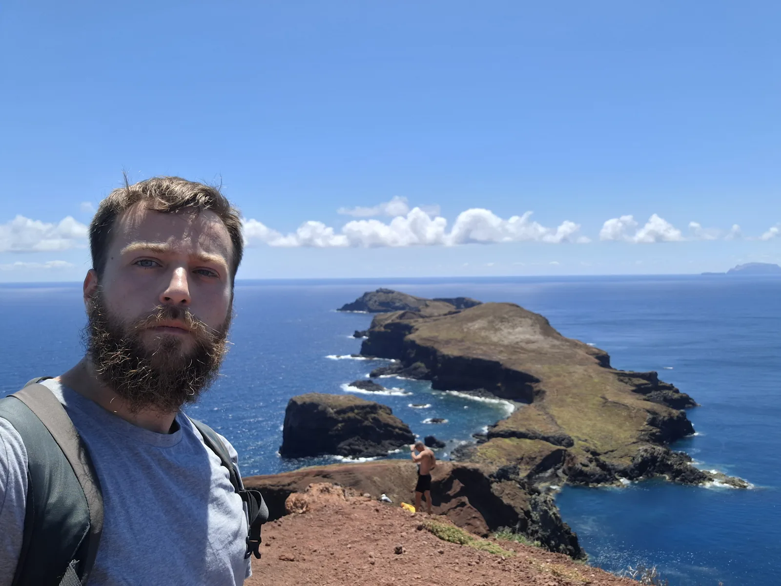 Victor Vaquero on a coastal cliff trail